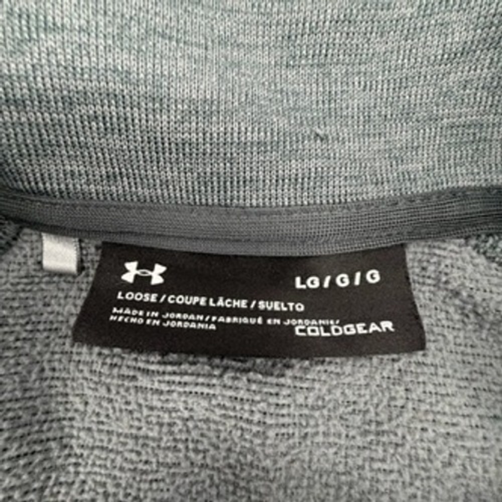 Under Armour Mens ColdGear Quarter Zip Pullover Charcoal‎ Gray Loose Fit Large - Picture 4 of 6